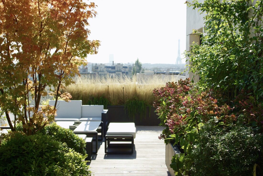 Terrasse rooftop design luxe Neuilly Olivia Bochet