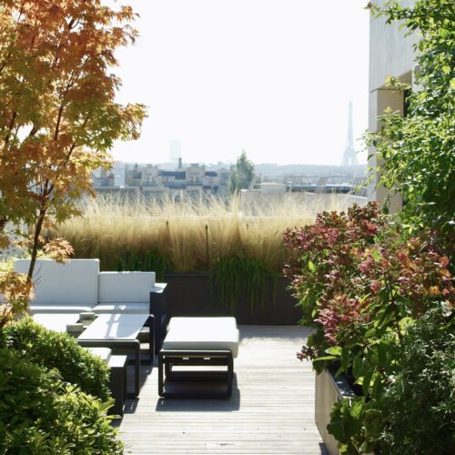 Terrasse rooftop design luxe Neuilly Olivia Bochet